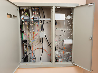 Image showing The device of an electric guard with two counters and the fire alarm system