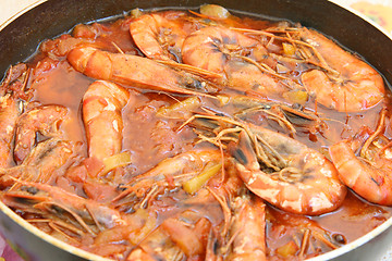 Image showing shrimps in pan