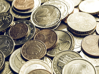 Image showing Vintage Euro coins