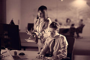 Image showing young designers in the night office