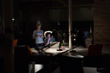 Image showing young designers in the night office