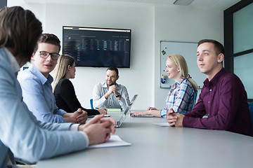 Image showing Business Team At A Meeting at modern office building