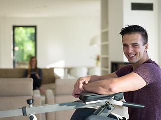 Image showing couple relaxing at  home