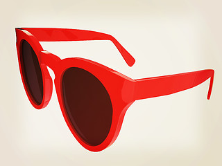 Image showing Cool red sunglasses. 3d illustration. Vintage style
