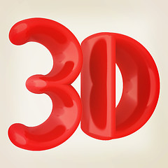 Image showing 3D word. 3D illustration. Vintage style