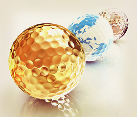 Image showing Global golf winner concept with golf balls. 3d illustration. Vin