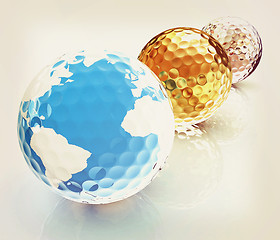 Image showing Global golf winner concept with golf balls. 3d illustration. Vin