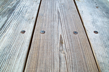 Image showing closeup of wooden table top