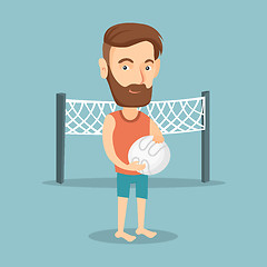 Image showing Beach volleyball player vector illustration.