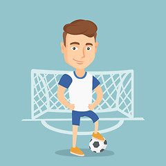 Image showing Football player with a ball vector illustration.