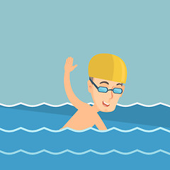 Image showing Man swimming vector illustration.