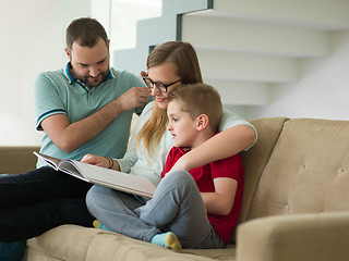 Image showing family with little boy enjoys in the modern living room