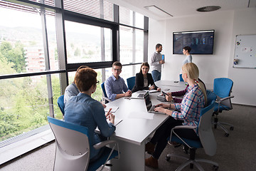 Image showing Business Team At A Meeting at modern office building