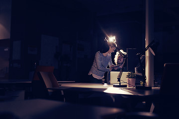 Image showing young designers in the night office