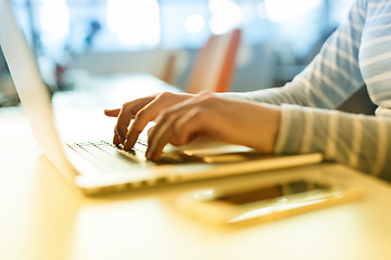 Image showing businesswoman using a laptop in startup office