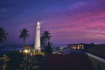 Image showing Lighthouse at sunset