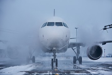 Image showing Deicing of airplane