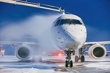 Image showing Deicing of airplane