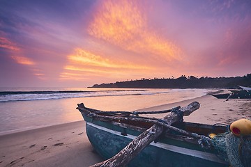 Image showing Colorful sunrise on the beach