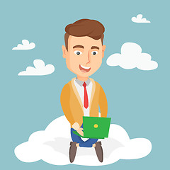 Image showing Man using cloud computing technology.