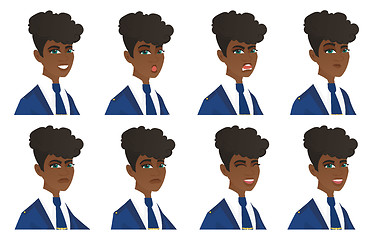 Image showing Vector set of stewardess characters.