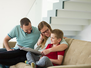 Image showing family with little boy enjoys in the modern living room