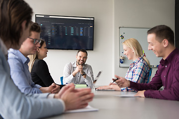 Image showing Business Team At A Meeting at modern office building