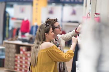 Image showing best friend shopping in big mall