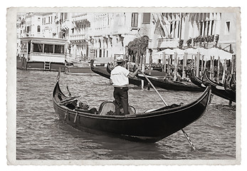 Image showing Old Vintage Monochrome photo in Venice Italy