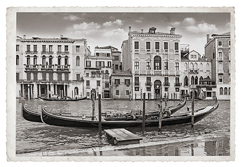 Image showing Old Vintage Monochrome photo in Venice Italy