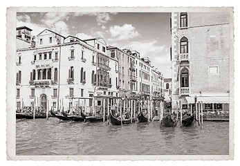 Image showing Old Vintage Monochrome photo in Venice Italy