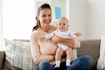 Image showing happy mother with little baby boy at home