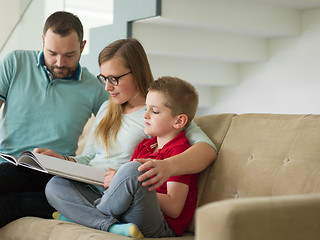 Image showing family with little boy enjoys in the modern living room