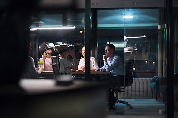 Image showing Multiethnic Business team using virtual reality headset