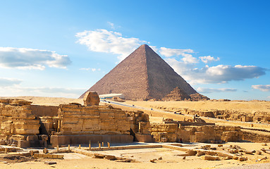 Image showing Egyptian pyramid in desert