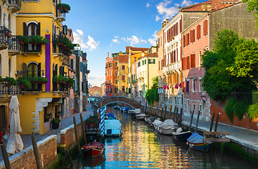 Image showing Motorboats in Venice