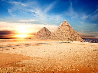 Image showing Egyptian pyramids in the Giza