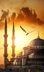 Image showing Blue mosque at sunrise