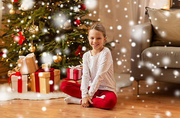 Image showing smiling girl at christmas home