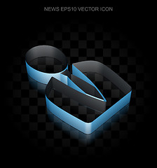 Image showing News icon: Blue 3d Business Man made of paper, transparent shadow, EPS 10 vector.