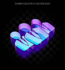 Image showing Marketing icon: 3d neon glowing Business People made of glass, EPS 10 vector.