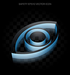 Image showing Privacy icon: Blue 3d Eye made of paper, transparent shadow, EPS 10 vector.