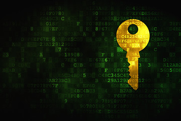 Image showing Security concept: Key on digital background