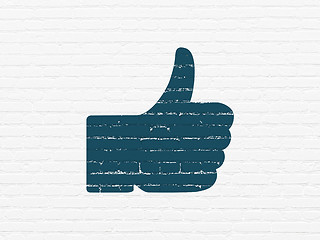 Image showing Social media concept: Thumb Up on wall background