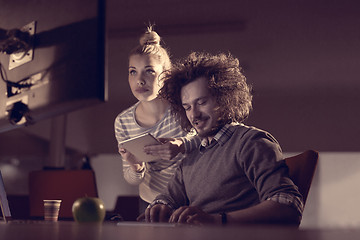 Image showing young designers in the night office