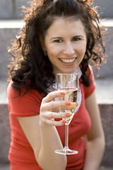 Image showing girl with champagne