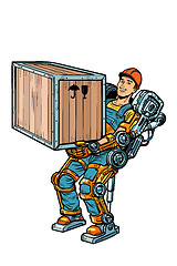 Image showing container loader. working in the exoskeleton