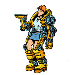 Image showing woman loader exoskeleton