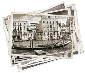 Image showing Stack of old vintage photos in Venice Italy