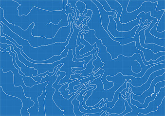 Image showing Abstract vector topographic map in blue colors